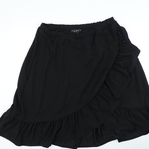 In the Style Womens Black Polyester Flare Skirt Size 24