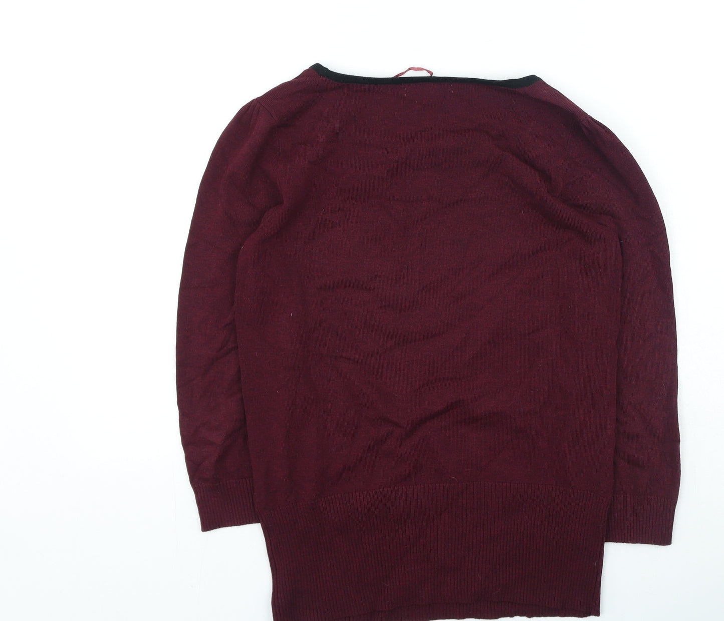 Red Herring Womens Purple Round Neck Viscose Henley Jumper Size 10