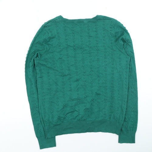 TU Womens Green Cotton Cardigan Jumper Size 12