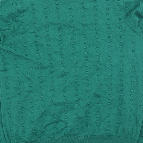 TU Womens Green Cotton Cardigan Jumper Size 12