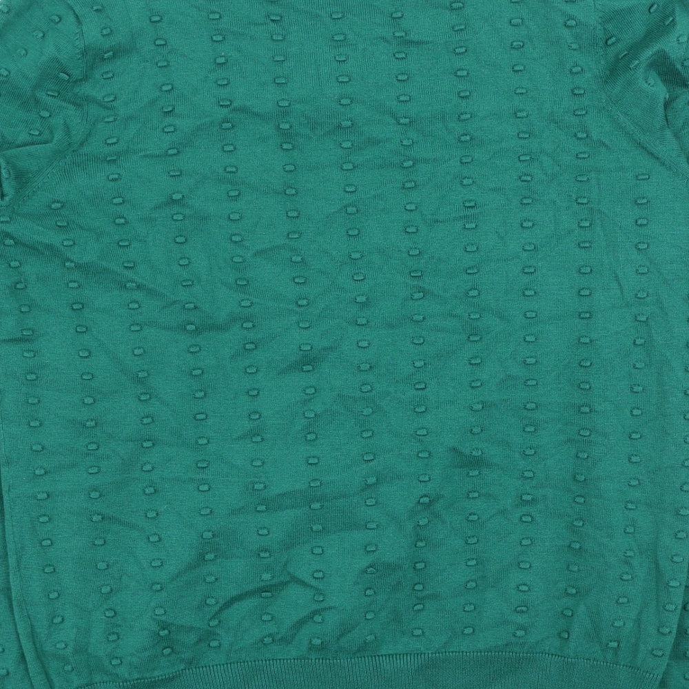 TU Womens Green Cotton Cardigan Jumper Size 12