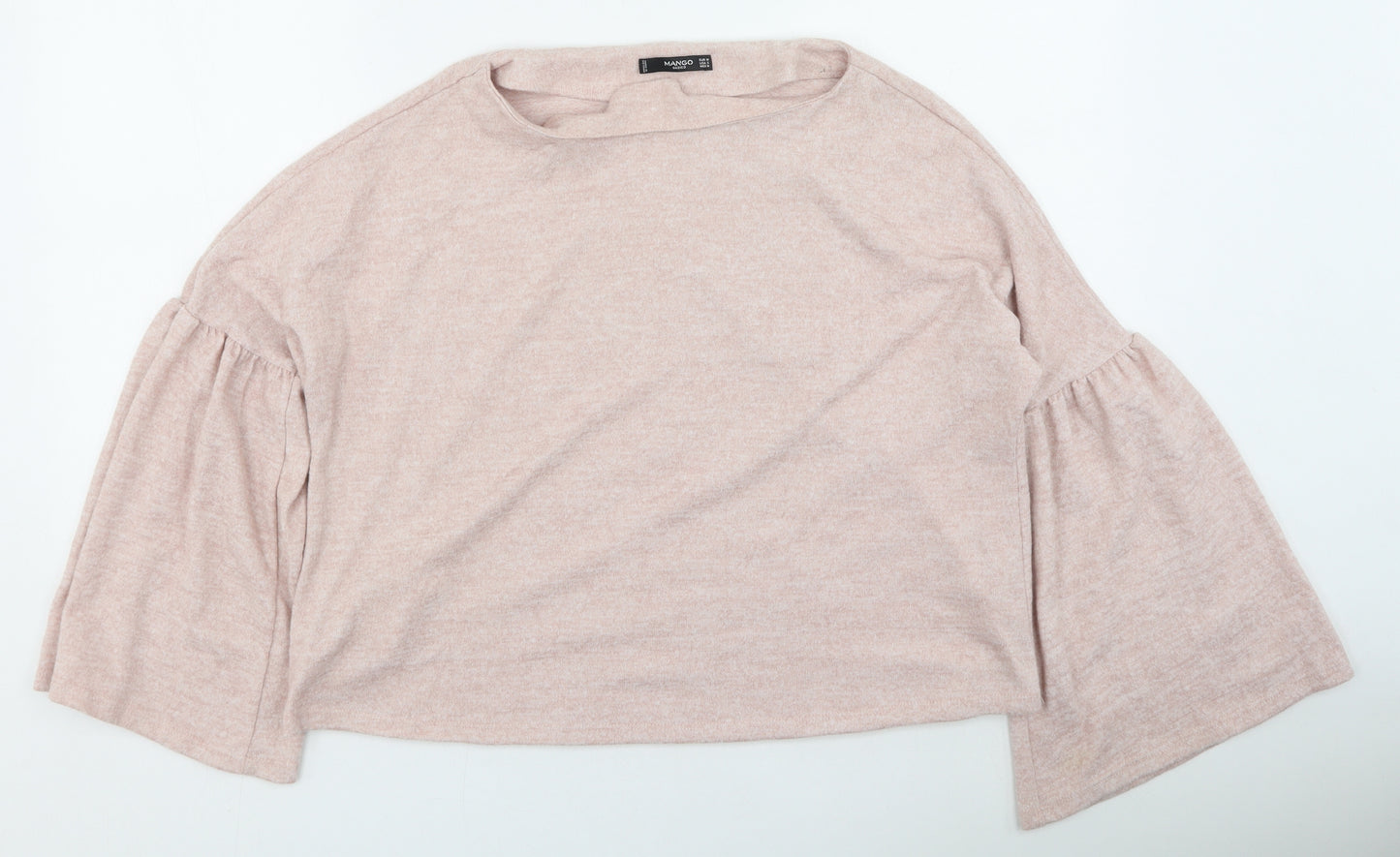 Mango Womens Pink Round Neck Polyester Pullover Jumper Size M