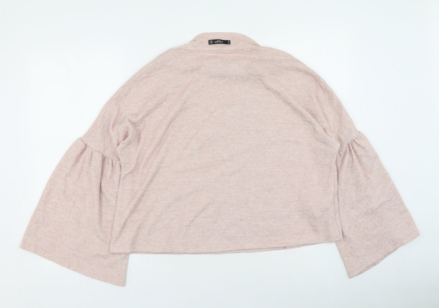 Mango Womens Pink Round Neck Polyester Pullover Jumper Size M