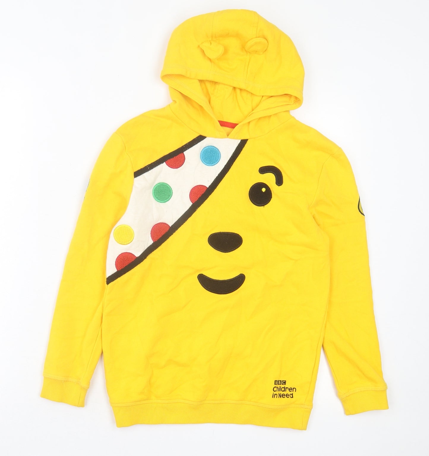 George Boys Yellow Cotton Pullover Hoodie Size 10-11 Years Pullover - Pudsey