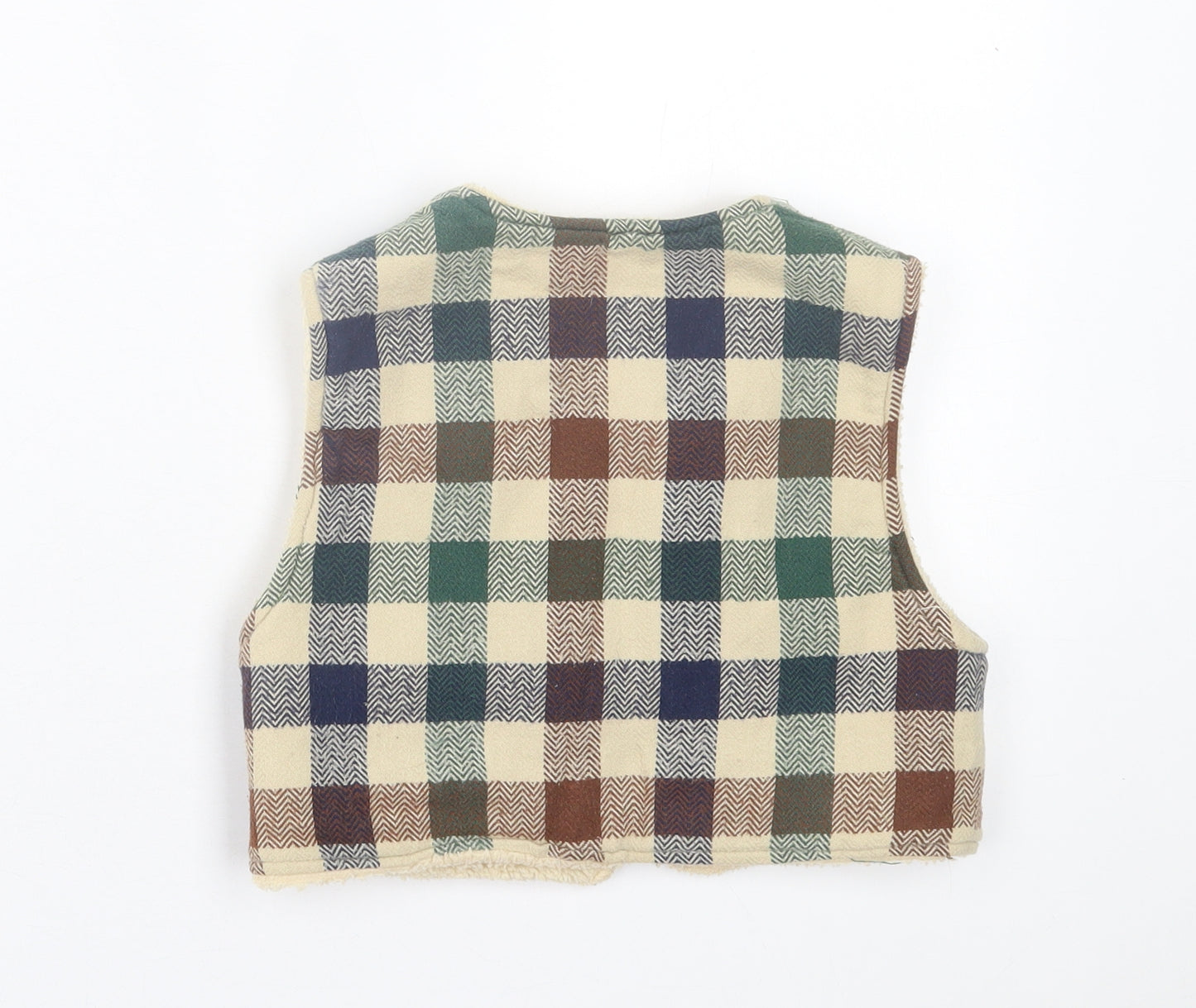 Chipie Boys Multicoloured Plaid Gilet Jacket Size 4 Years Zip