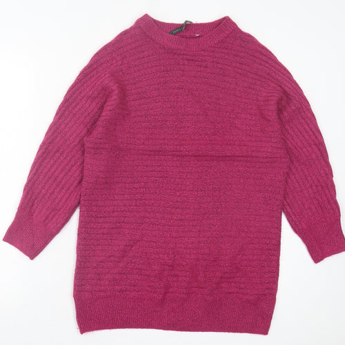 bonmarch Womens Pink Crew Neck Acrylic Pullover Jumper Size 10