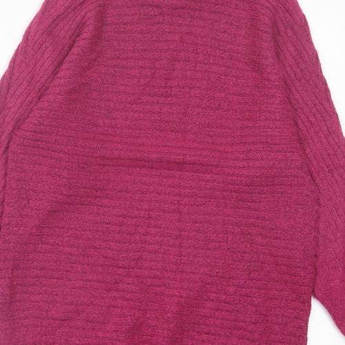 bonmarch Womens Pink Crew Neck Acrylic Pullover Jumper Size 10