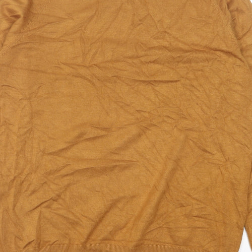 Pull&Bear Mens Brown Crew Neck Acrylic Pullover Jumper Size M