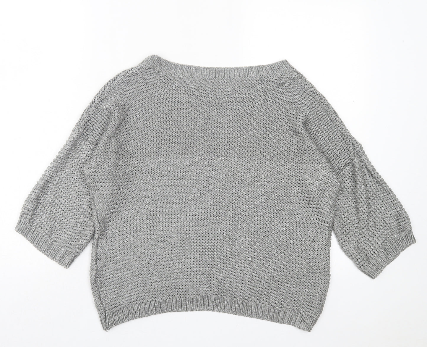 Atmosphere Womens Grey Boat Neck Acrylic Pullover Jumper Size 16