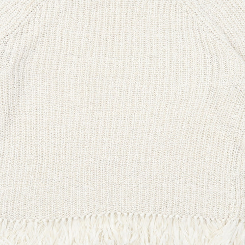 H&M Womens Beige Crew Neck Acrylic Pullover Jumper Size S