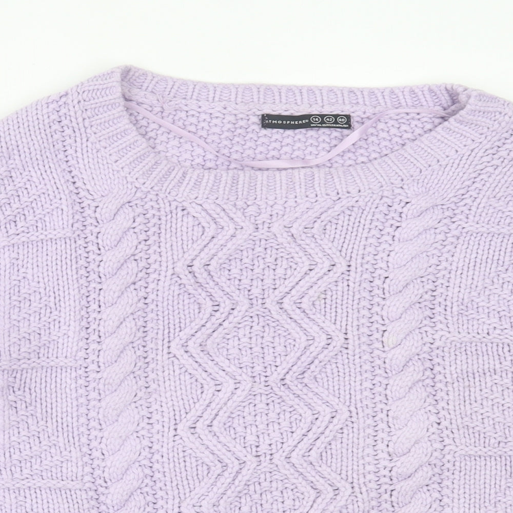 Atmosphere Womens Purple Crew Neck Acrylic Pullover Jumper Size 14