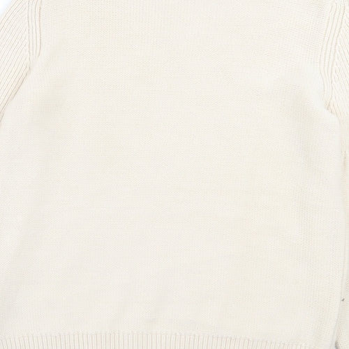 Papaya Womens Beige High Neck Argyle/Diamond Acrylic Pullover Jumper Size L
