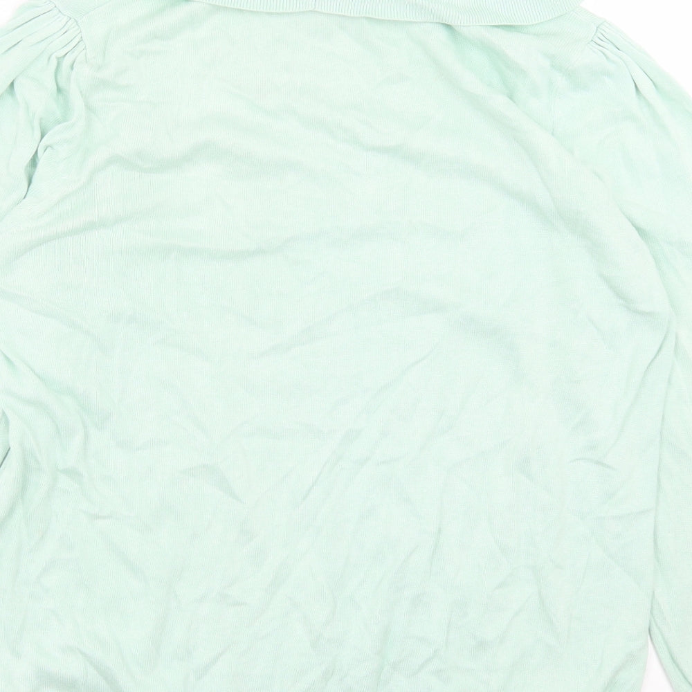 Alessa W Womens Green Roll Neck Cotton Pullover Jumper Size 22