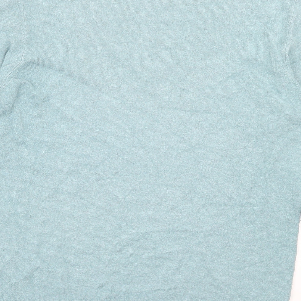 Per Una Womens Blue Polyester Basic T-Shirt Size 12 V-Neck