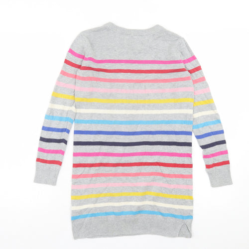 Gap Womens Multicoloured Crew Neck Striped Acrylic Tunic Jumper Size M