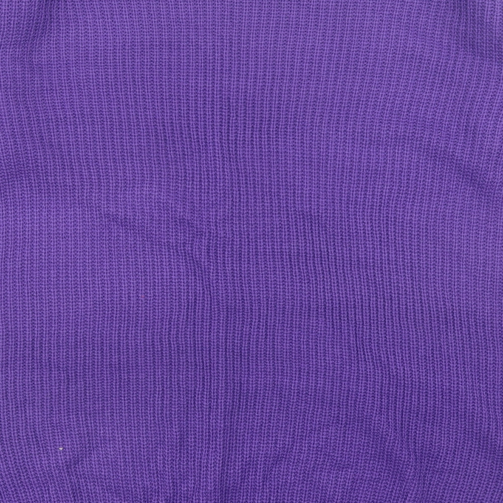 YOURS Womens Purple Crew Neck Acrylic Pullover Jumper Size 18
