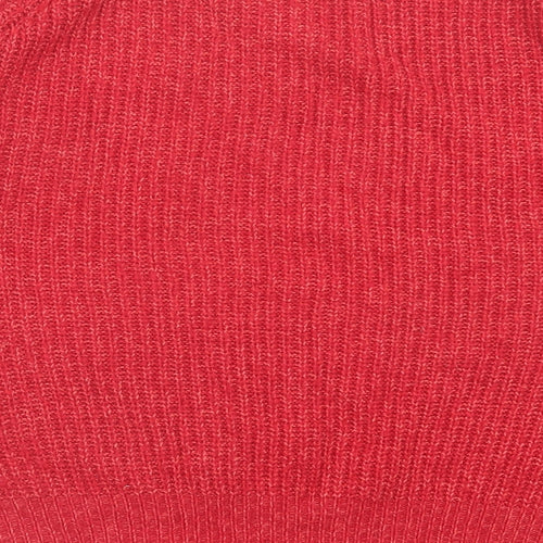 F&F Womens Red Crew Neck Acrylic Pullover Jumper Size 20
