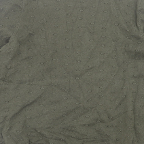TU Womens Green Crew Neck Cotton Pullover Jumper Size 14