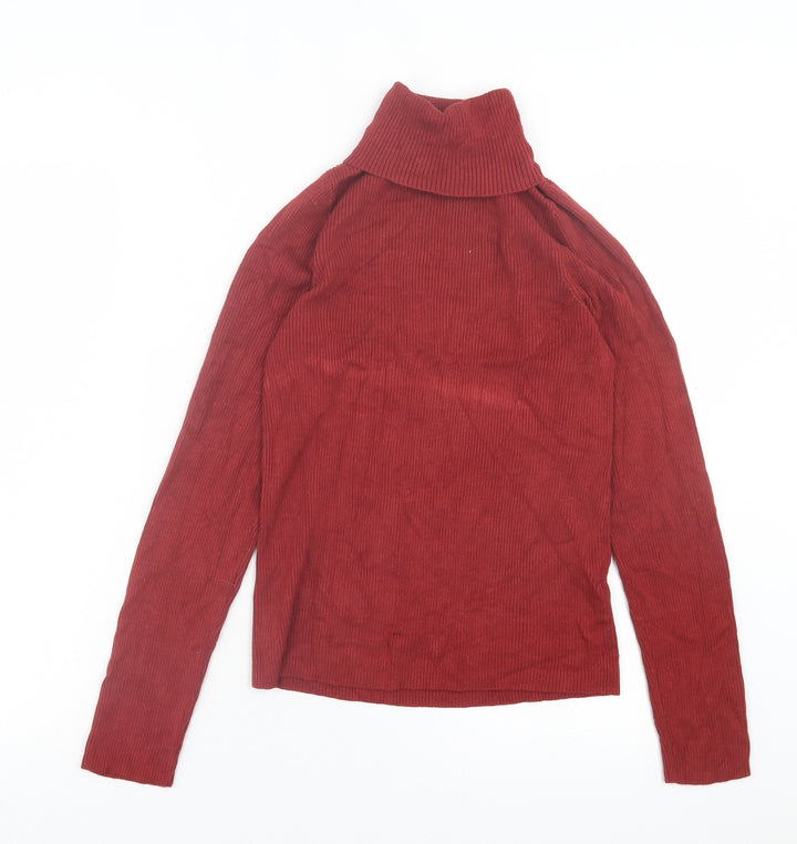 Miss Selfridge Womens Brown Roll Neck Viscose Pullover Jumper Size 14