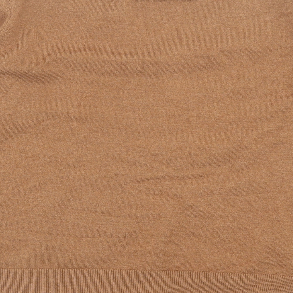 Primark Womens Brown V-Neck Polyester Pullover Jumper Size S
