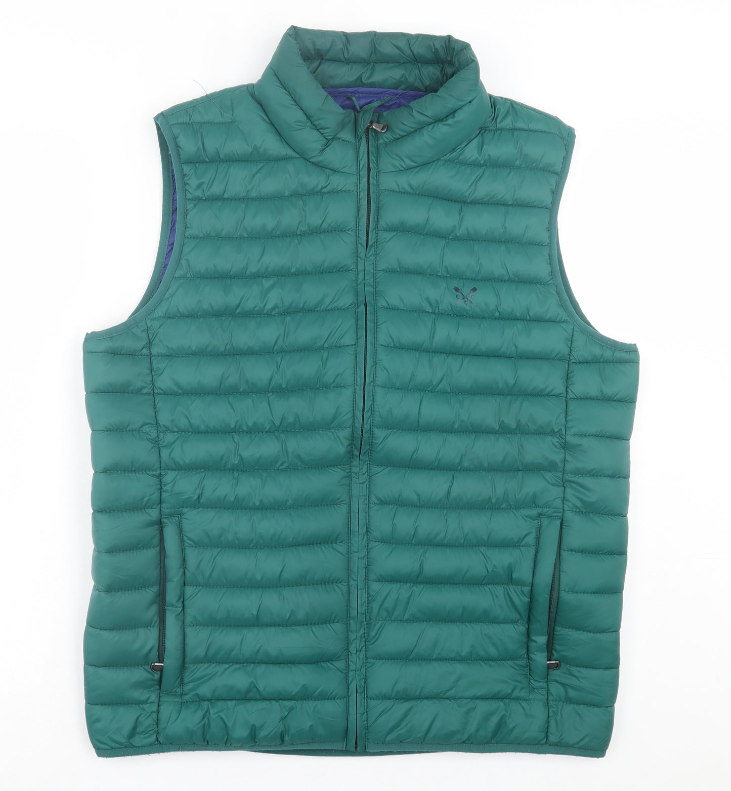 Crew Clothing Mens Green Gilet Jacket Size M Zip