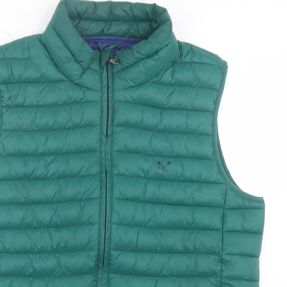 Crew Clothing Mens Green Gilet Jacket Size M Zip