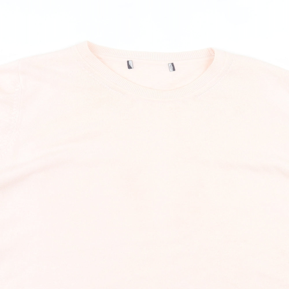 Marks and Spencer Womens Pink Crew Neck Acrylic Pullover Jumper Size 24