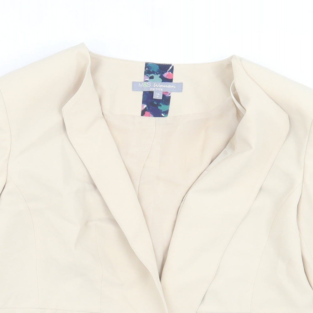 Marks and Spencer Womens Beige Jacket Blazer Size 16