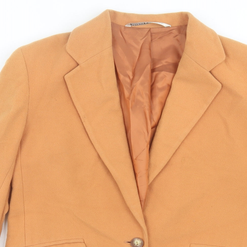 Marks and Spencer Womens Orange Overcoat Coat Size 10 Button