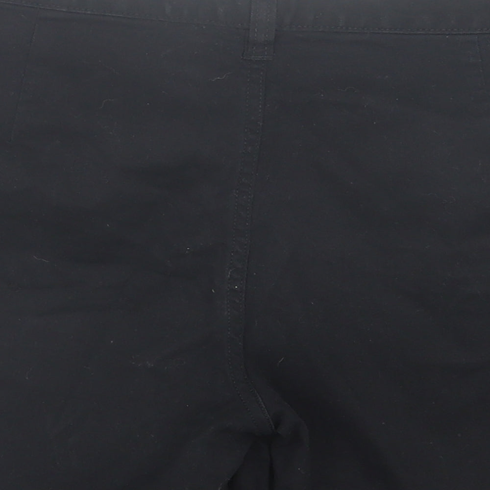 F&F Womens Black Cotton Bermuda Shorts Size 10 L3 in Regular Button