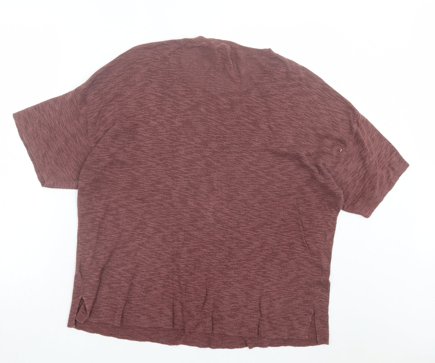 Daily Ritual Womens Brown Viscose Basic T-Shirt Size XL Crew Neck