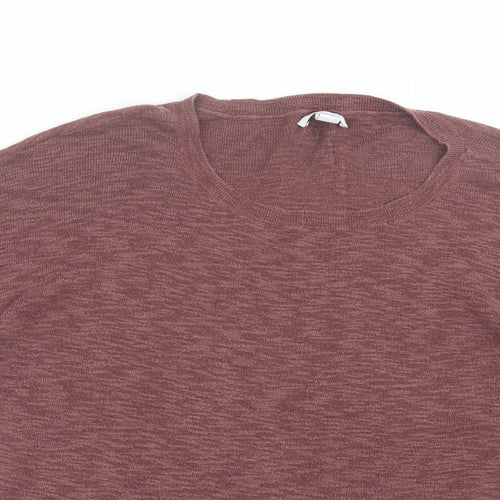 Daily Ritual Womens Brown Viscose Basic T-Shirt Size XL Crew Neck