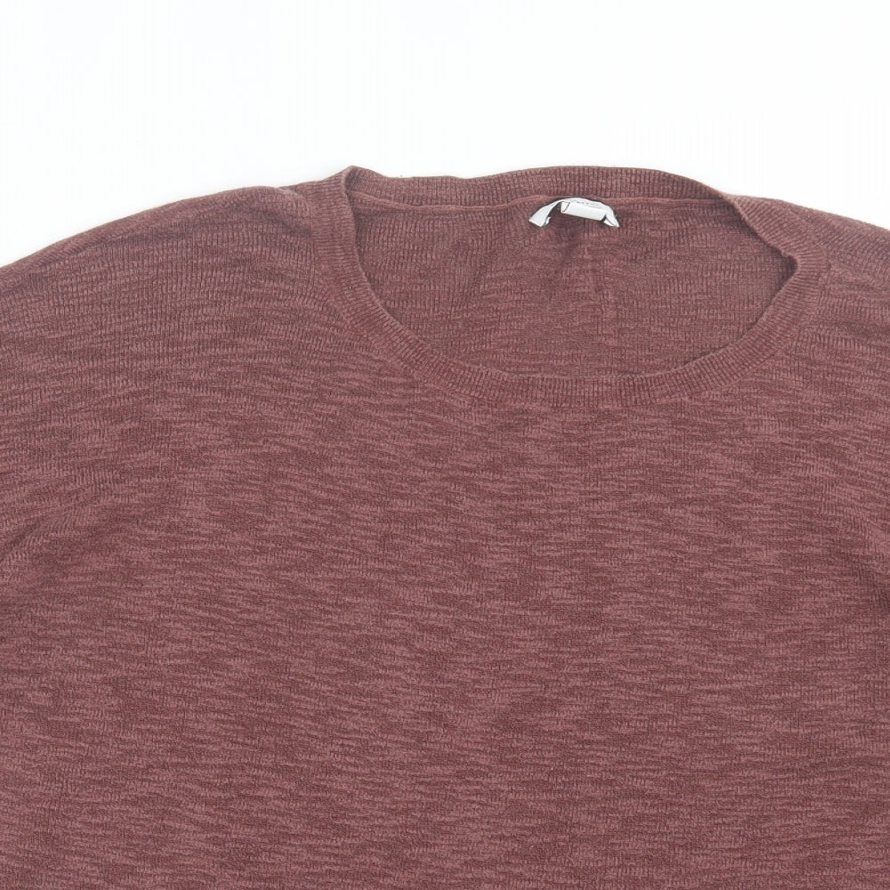 Daily Ritual Womens Brown Viscose Basic T-Shirt Size XL Crew Neck