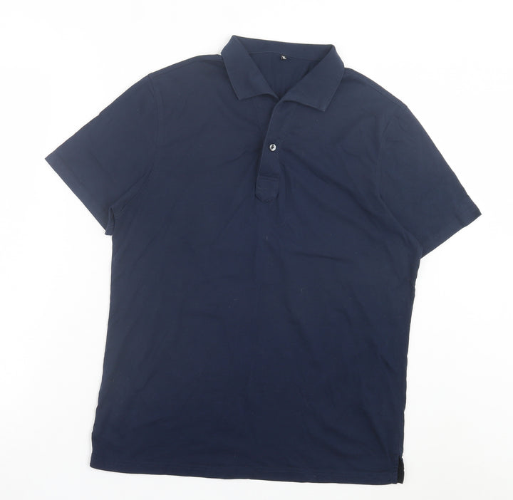Preworn Womens Blue Polyester Basic Polo Size XL V-Neck