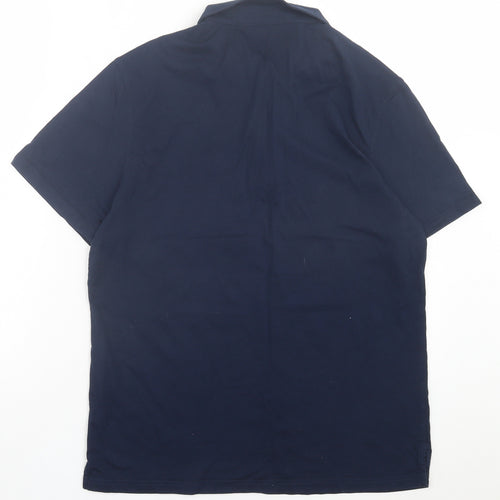 Preworn Womens Blue Polyester Basic Polo Size XL V-Neck