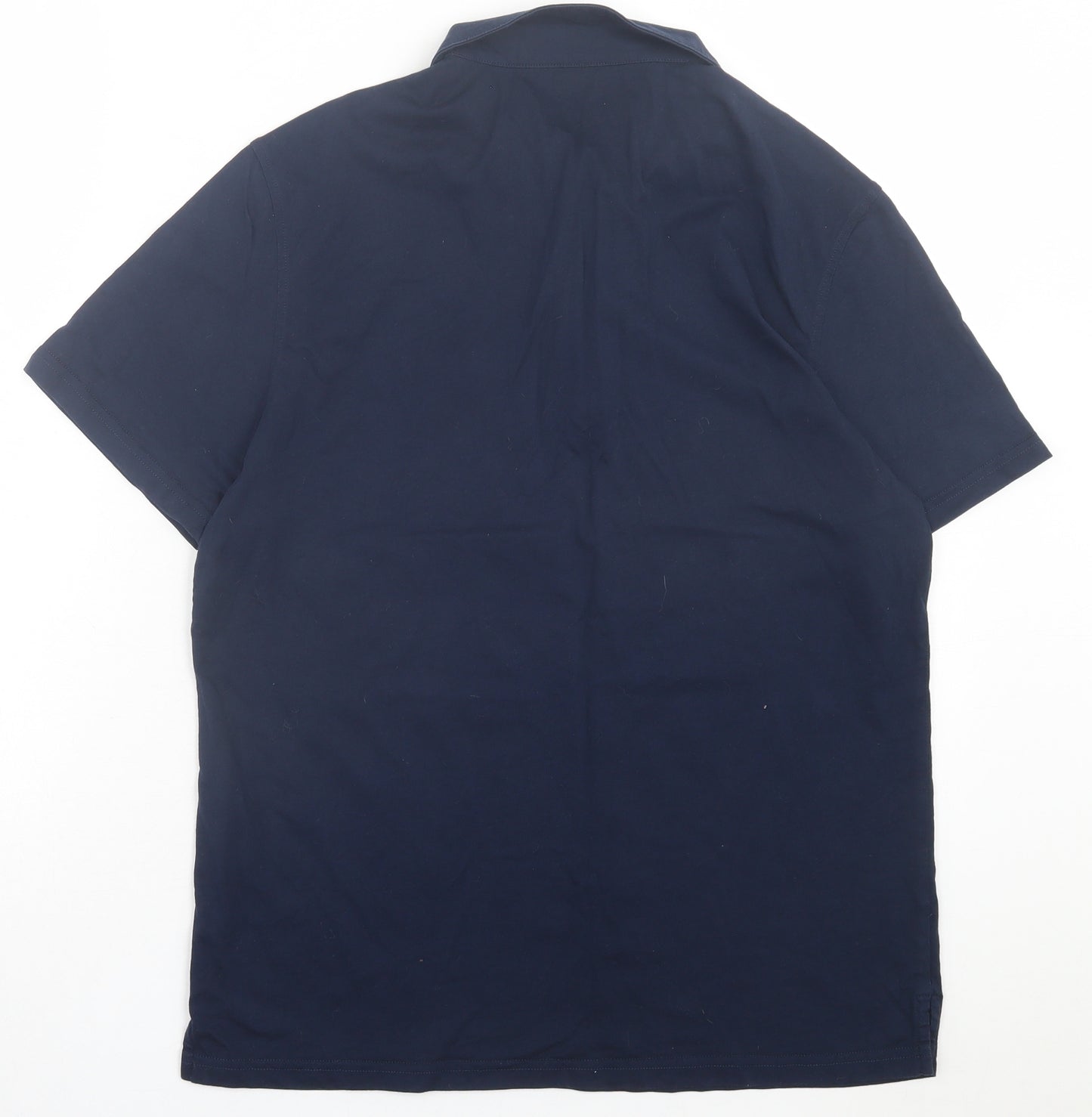 Preworn Womens Blue Polyester Basic Polo Size XL V-Neck
