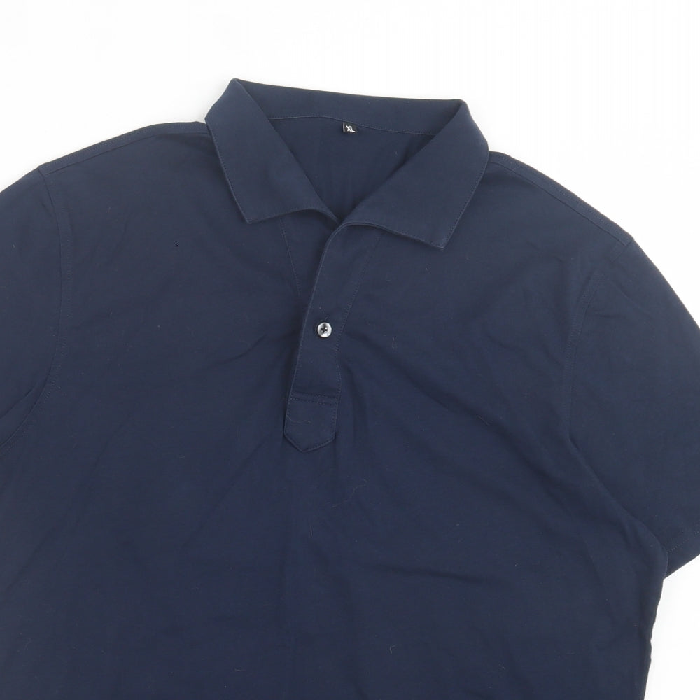 Preworn Womens Blue Polyester Basic Polo Size XL V-Neck