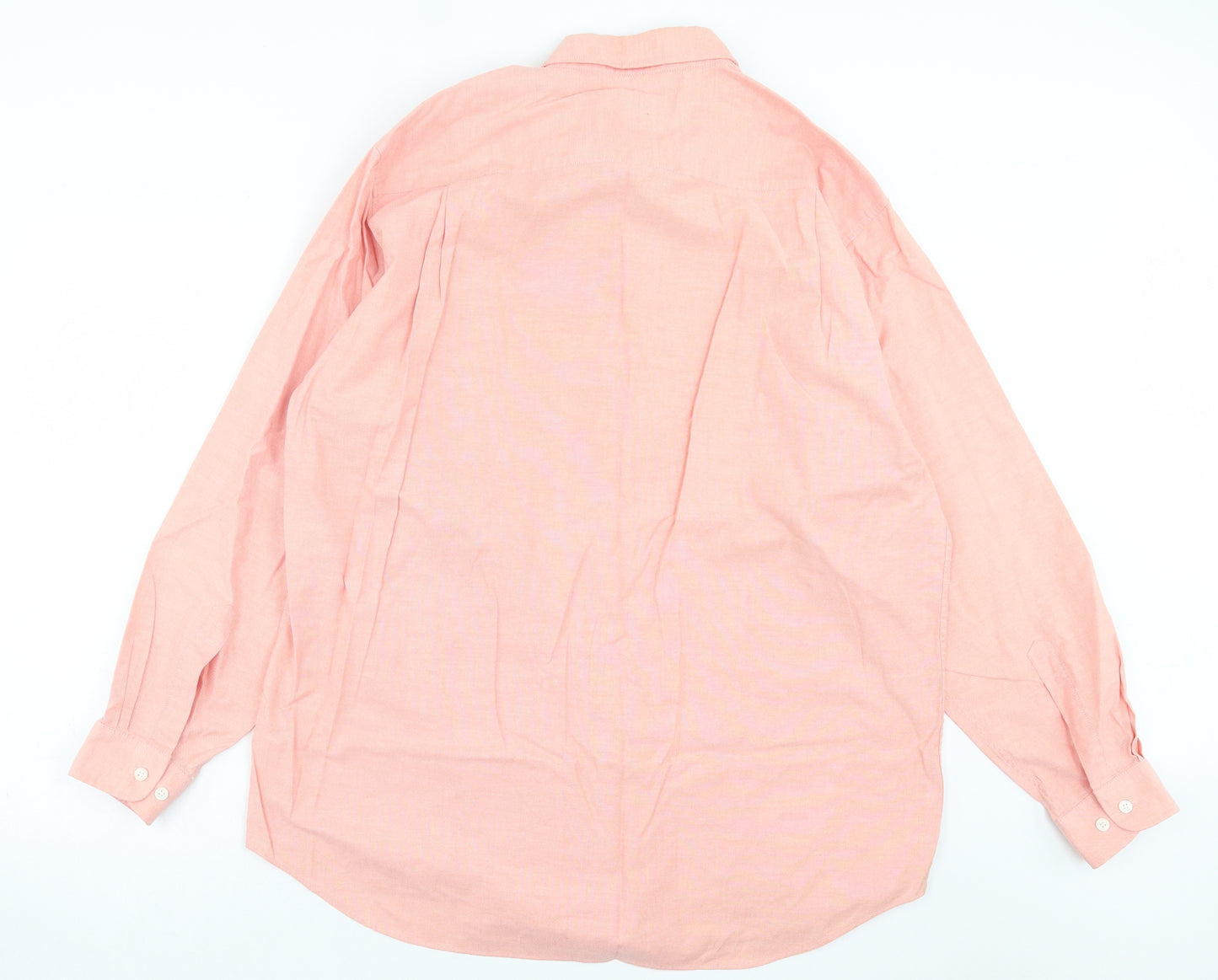 Ciro Citterio Mens Pink Cotton Button-Up Size 16 Collared Button