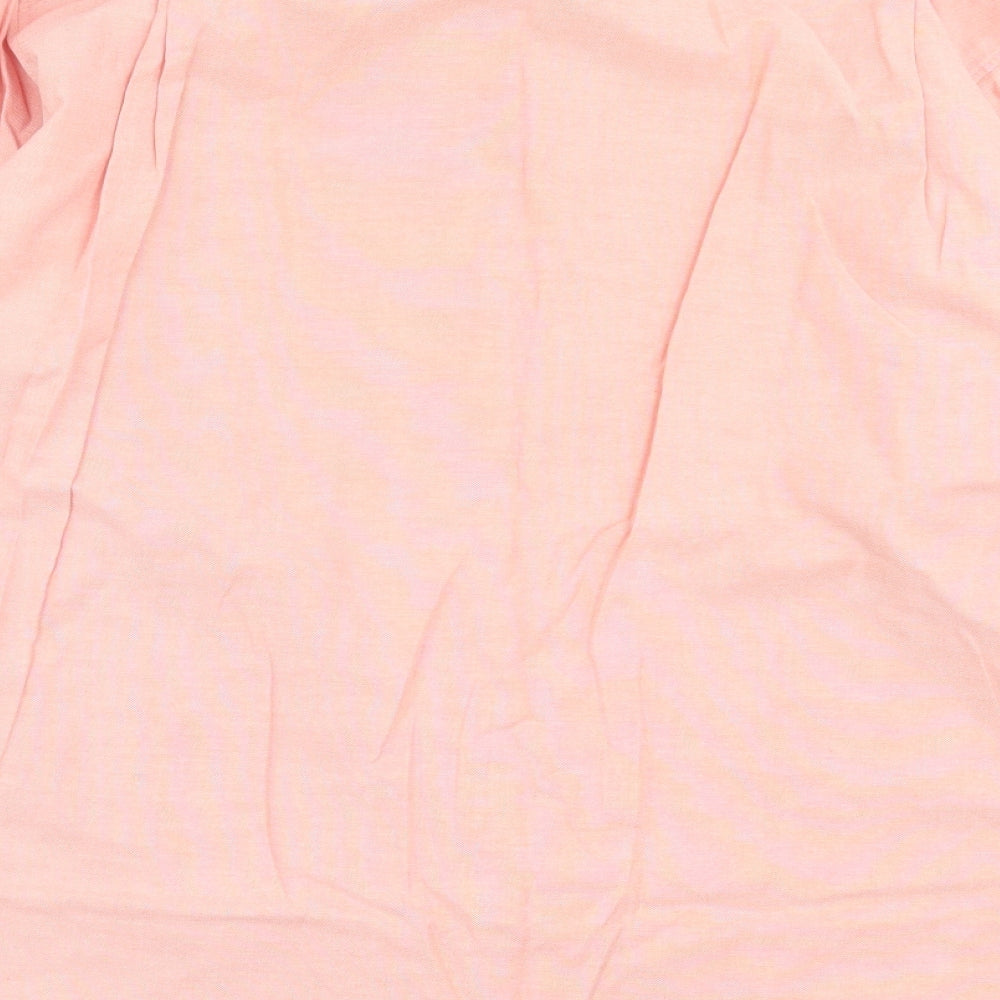 Ciro Citterio Mens Pink Cotton Button-Up Size 16 Collared Button