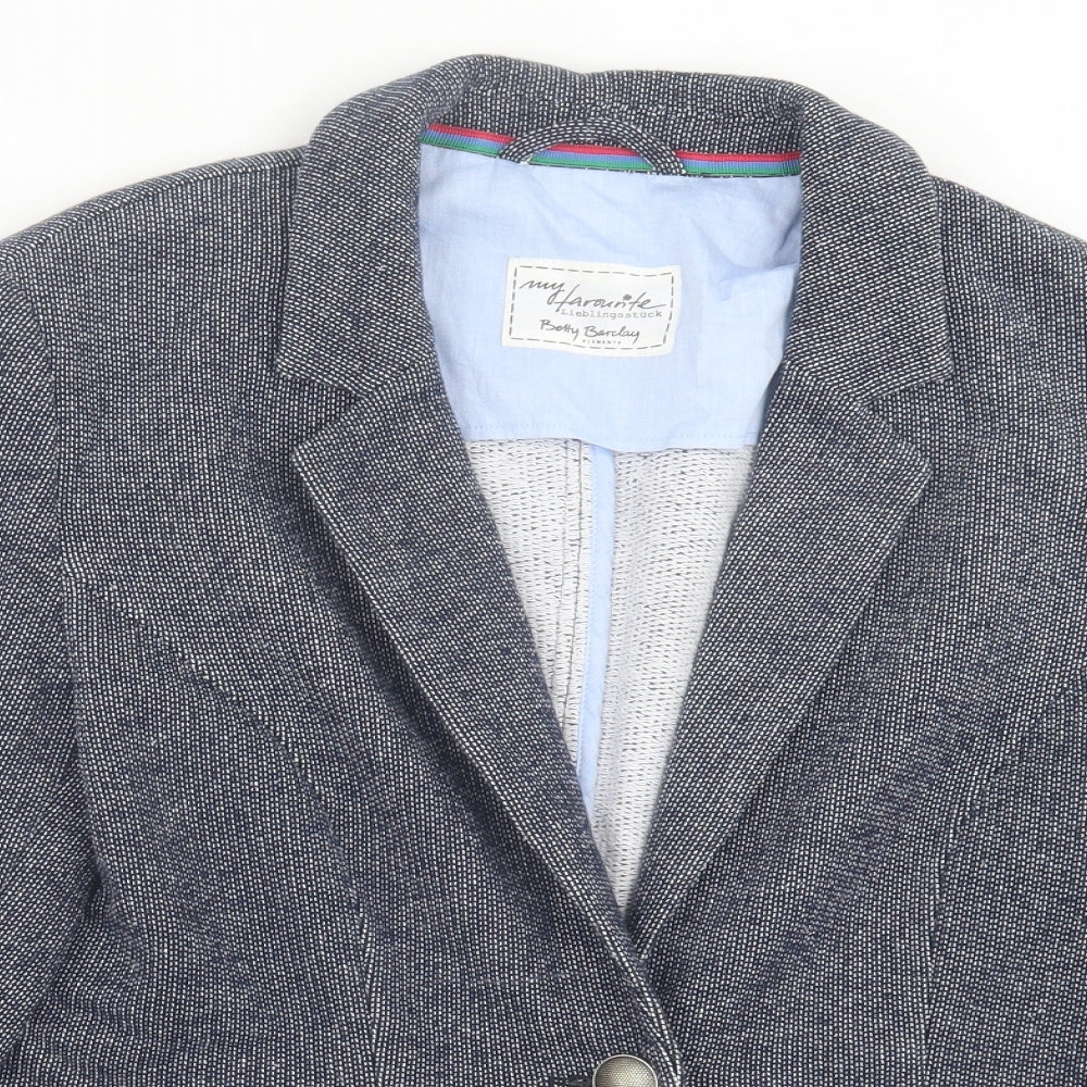 Betty Barclay Womens Blue Jacket Blazer Size 16 Button