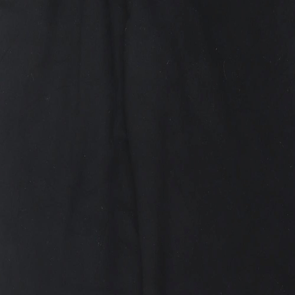Marks and Spencer Mens Black Cotton Jogger Trousers Size XL L33 in Regular Tie