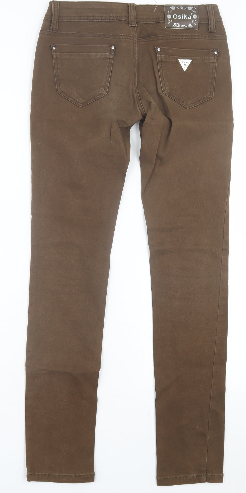 OSIKA Womens Brown Cotton Skinny Jeans Size 27 in L31 in Regular Button
