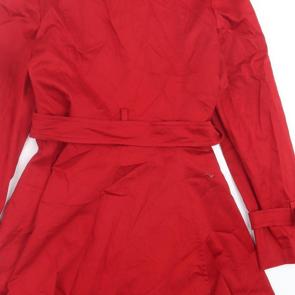 SOUTH Womens Red Overcoat Coat Size 10 Button