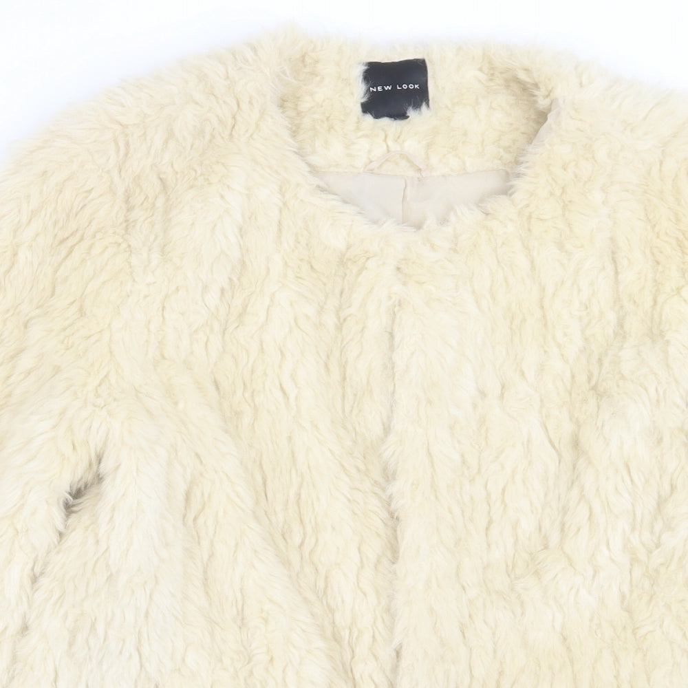 New Look Womens Ivory Jacket Size 18 Hook & Eye