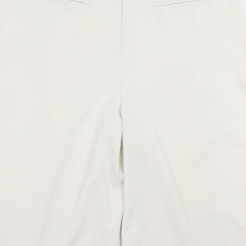 Atmosphere Womens White Polyester Cropped Trousers Size 16 L20 in Regular Zip