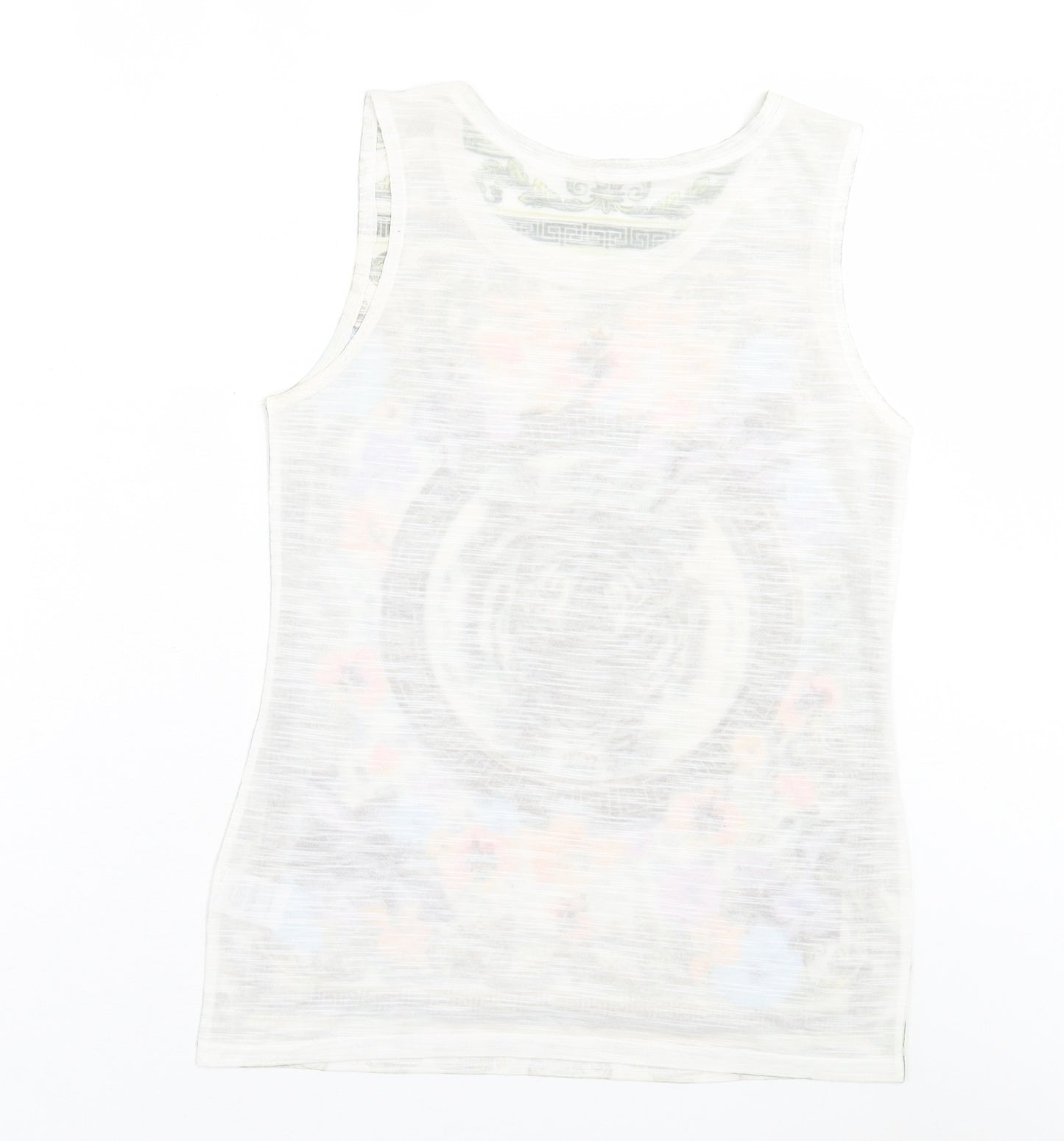 River Island Womens Multicoloured Geometric Polyester Basic Tank Size 8 Crew Neck