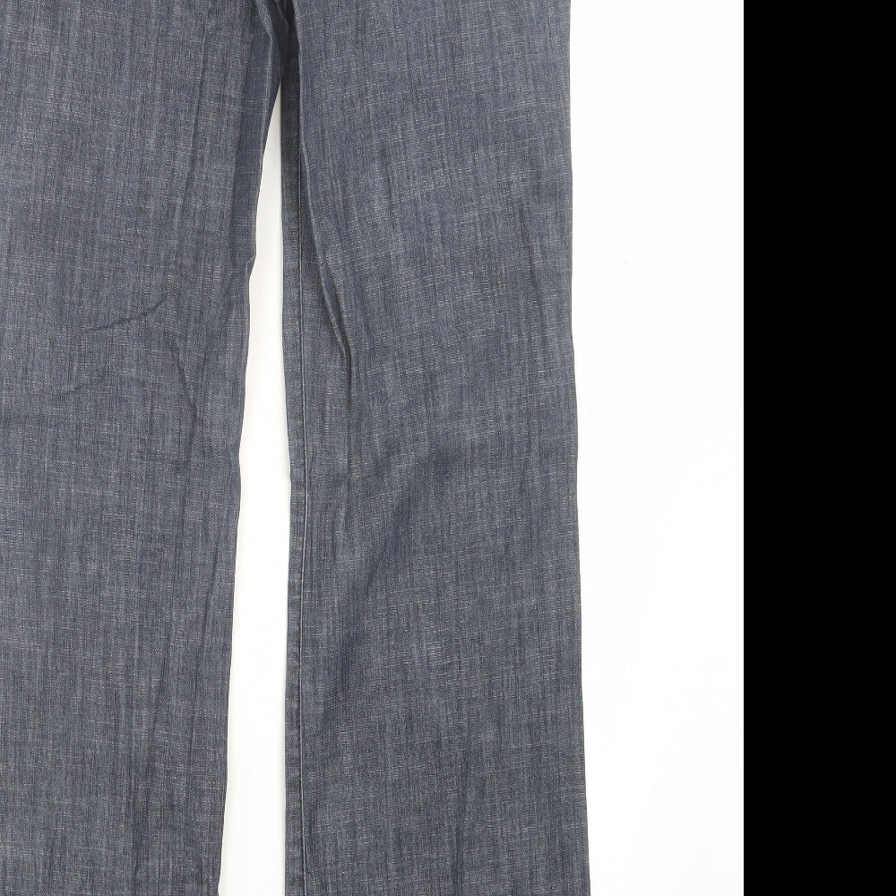 Florence + Fred Womens Blue Cotton Trousers Size 12 L31 in Regular Button