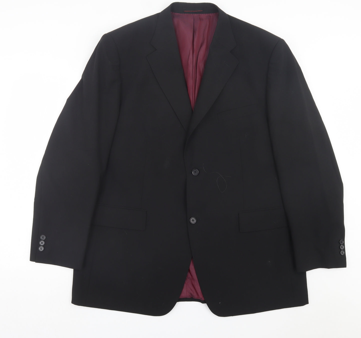 1860 Menswear Mens Black Polyester Jacket Suit Jacket Size 46