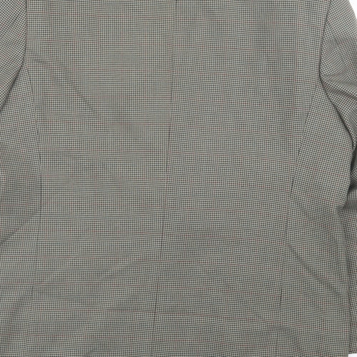 Savatini Mens Green Houndstooth Polyester Jacket Suit Jacket Size 44