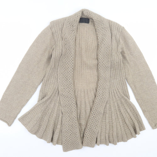 Mary Firenze Womens Brown V-Neck Acrylic Cardigan Jumper Size S